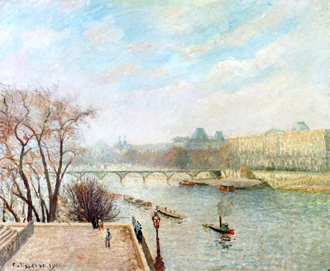  Camille Pissarro The Louvre, Winter Sunlight, Morning, 2nd Version - Hand Painted Oil Painting