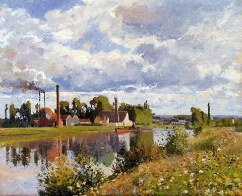  Camille Pissarro The Oise on the Outskirts of Pontoise - Hand Painted Oil Painting