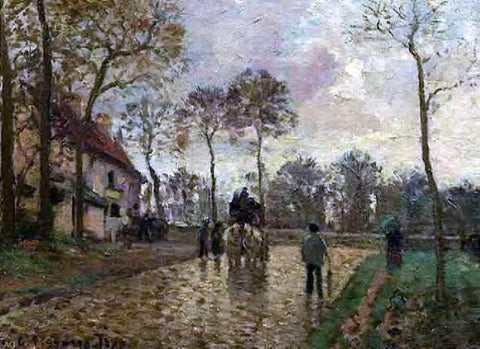  Camille Pissarro The Stagecoach at Louveciennes - Hand Painted Oil Painting