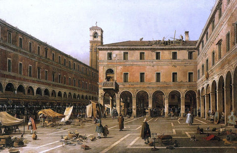  Canaletto Campo di Rialto - Hand Painted Oil Painting