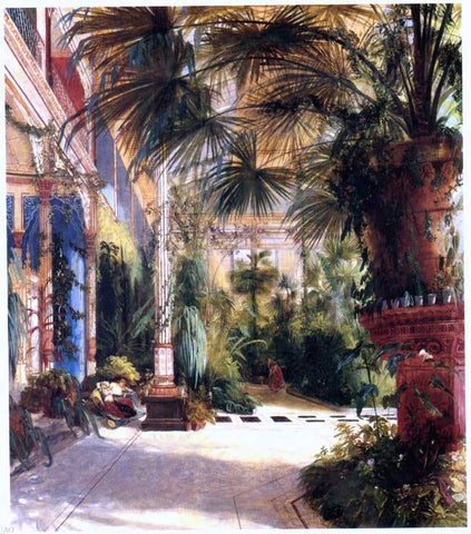  Carl Blechen Das Innere des Palmenhauses (also known as The Interior of the Palm House) - Hand Painted Oil Painting