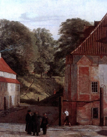  Christen Schiellerup Kobke A View of the Square in the Kastel Looking Towards the Ramparts - Hand Painted Oil Painting