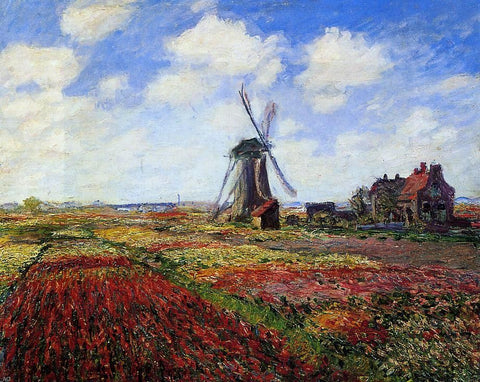  Claude Oscar Monet A Field of Tulips in Holland - Hand Painted Oil Painting