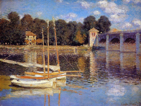  Claude Oscar Monet A Bridge at Argenteuil - Hand Painted Oil Painting