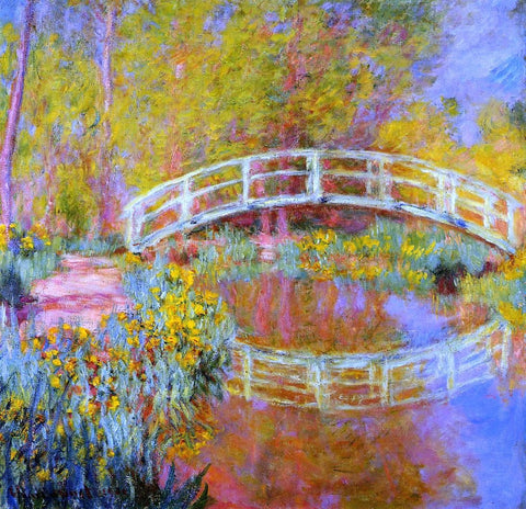  Claude Oscar Monet A Japanese Bridge at Giverny - Hand Painted Oil Painting