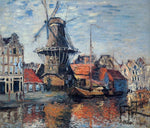  Claude Oscar Monet The Windmill on the Onbekende Canal, Amsterdam - Hand Painted Oil Painting