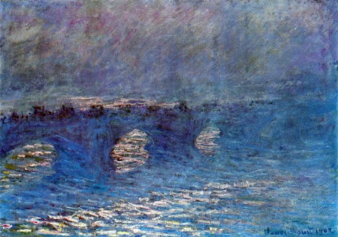 Claude Oscar Monet Waterloo Bridge, Effect of Sun in the Mist - Hand Painted Oil Painting