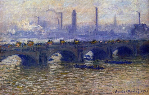 Claude Oscar Monet Waterloo Bridge, Grey Weather - Hand Painted Oil Painting