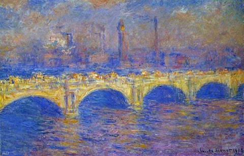  Claude Oscar Monet Waterloo Bridge, Sunlight Effect - Hand Painted Oil Painting