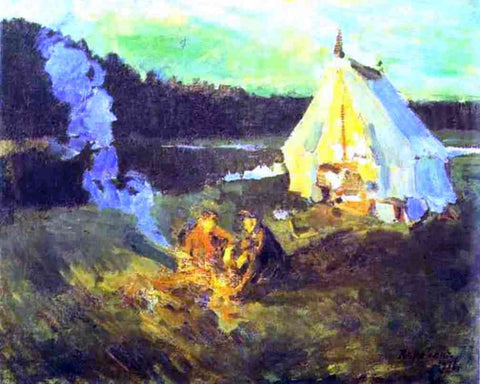  Constantin Alexeevich Korovin Hunter's Tent - Hand Painted Oil Painting