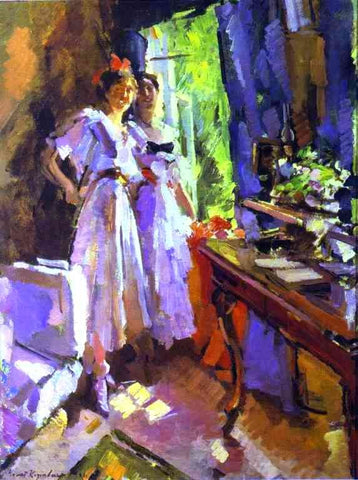  Constantin Alexeevich Korovin In Front of the Open Window - Hand Painted Oil Painting