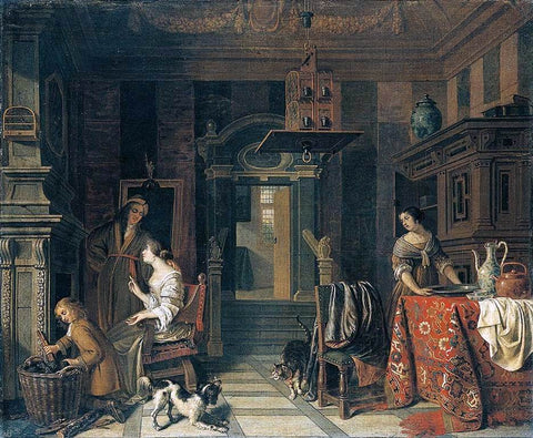  Cornelis De Man Interior of a Townhouse - Hand Painted Oil Painting