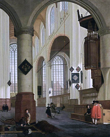  Cornelis De Man Interior of the Oude Kerk in Delft - Hand Painted Oil Painting