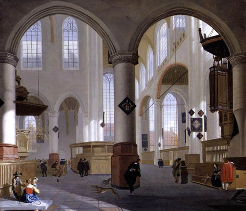  Cornelis De Man Interior of the Oude Kerk, Delft - Hand Painted Oil Painting