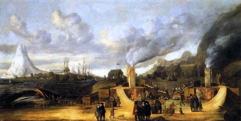  Cornelis De Man The Whale-oil Factory on Jan Mayen Island - Hand Painted Oil Painting