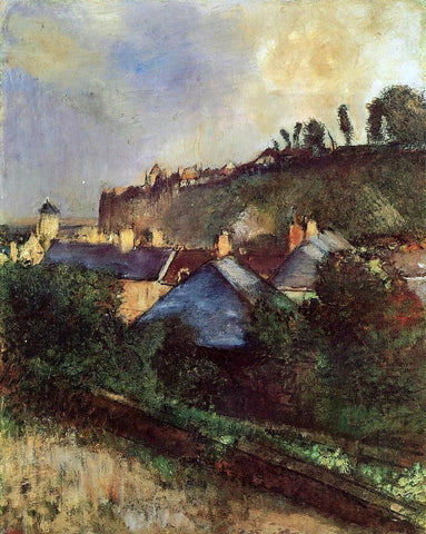  Edgar Degas Houses at the Foot of a Cliff (also known as Saint-Valery-sur-Somme) - Hand Painted Oil Painting