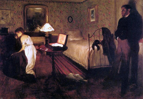  Edgar Degas Interior (also known as The Rape) - Hand Painted Oil Painting