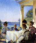  Edmund Tarbell Breakfast on the Piazza - Hand Painted Oil Painting