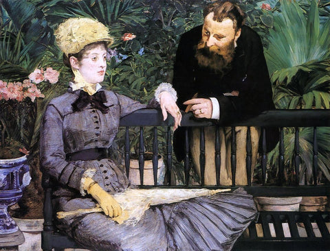  Edouard Manet In the Conservatory - Hand Painted Oil Painting