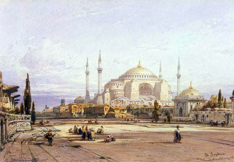  Eduard Hildebrandt View of the Hagia Sophia in Constantinople - Hand Painted Oil Painting