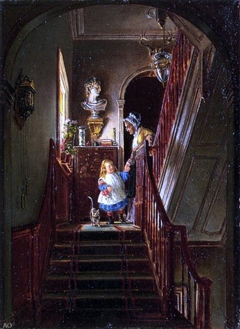  Edward Lamson Henry Descending the Stairs - Hand Painted Oil Painting