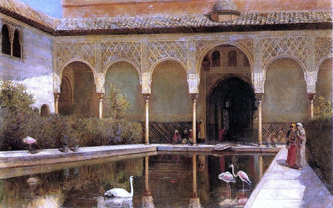  Edwin Lord Weeks A Court in The Alhambra in the Time of the Moors - Hand Painted Oil Painting