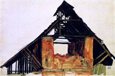  Egon Schiele Old Brick House in Carinthia - Hand Painted Oil Painting