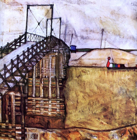  Egon Schiele The Bridge - Hand Painted Oil Painting