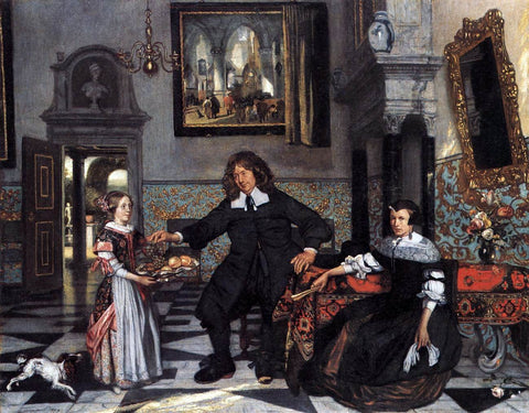  Emanuel De Witte Portrait of a Family in an Interior - Hand Painted Oil Painting