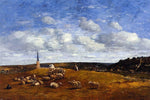  Eugene-Louis Boudin Landscape near Deauville - Hand Painted Oil Painting