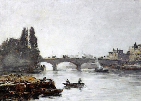  Eugene-Louis Boudin Rouen, the Pont Corneille, Fog Effect - Hand Painted Oil Painting