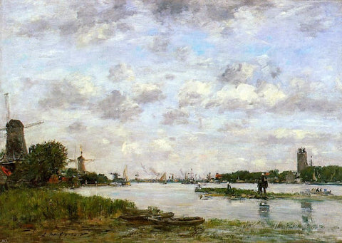  Eugene-Louis Boudin View of Dordrecht - Hand Painted Oil Painting