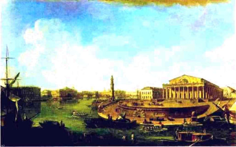  Fedor Yakovlevich Alekseev View of the Stock Exchange and the Admiralty from the Fortress of St. Peter and Paul - Hand Painted Oil Painting