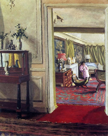  Felix Vallotton Interior with Woman in Pink - Hand Painted Oil Painting