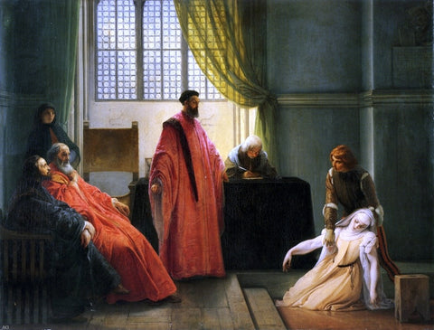  Francesco Hayez Valenza Gradenigo before the Inquisitor - Hand Painted Oil Painting