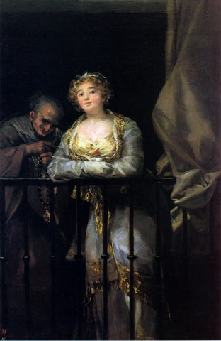  Francisco Jose de Goya Y Lucientes Maja and Celestina on a Balcony - Hand Painted Oil Painting