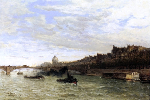  Frank Myers Boggs View of the Seine at Paris - Hand Painted Oil Painting