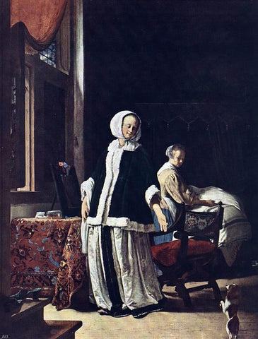  Frans Van Mieris Young Woman in the Morning - Hand Painted Oil Painting