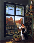  Frans Vervloet Girl at a Window - Hand Painted Oil Painting