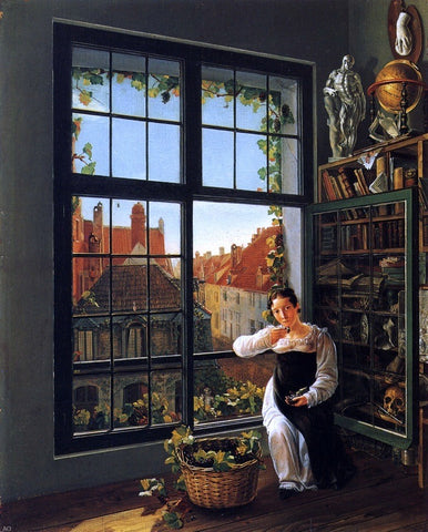  Frans Vervloet Girl at a Window - Hand Painted Oil Painting