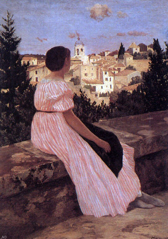  Jean Frederic Bazille The Pink Dress - Hand Painted Oil Painting