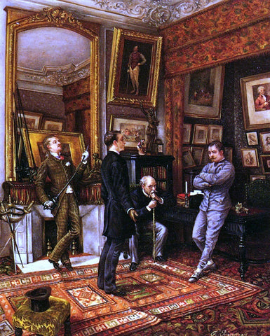  Frederic Regamey Avant Le Duel, Jeune Homme Chez Le Maitre D'Armes - Hand Painted Oil Painting