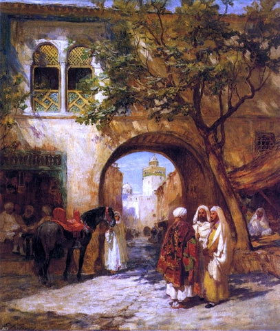  Frederick Arthur Bridgeman By the City Gate - Hand Painted Oil Painting