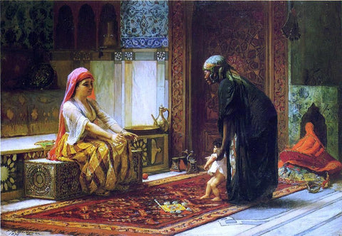  Frederick Arthur Bridgeman Mother and Child - Hand Painted Oil Painting
