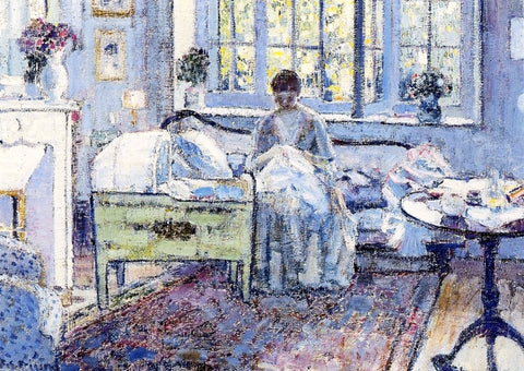  Frederick Carl Frieseke At the Cradle - Hand Painted Oil Painting