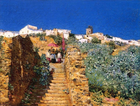  Frederick Childe Hassam Church Procession, Spanish Steps - Hand Painted Oil Painting