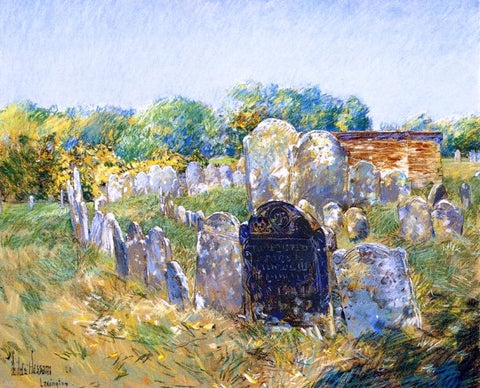  Frederick Childe Hassam A Colonial Graveyard at Lexington - Hand Painted Oil Painting