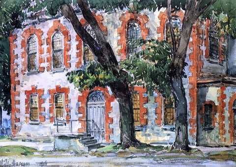  Frederick Childe Hassam Old Dutch Building, Fishkill, New York - Hand Painted Oil Painting