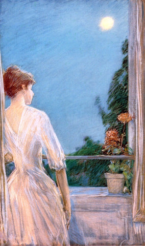  Frederick Childe Hassam On the Balcony - Hand Painted Oil Painting