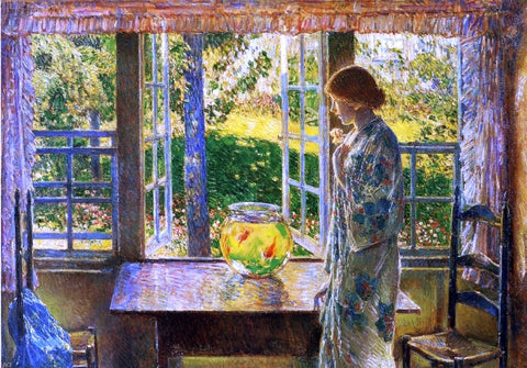  Frederick Childe Hassam A Goldfish Window - Hand Painted Oil Painting